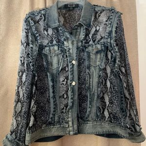 A.Z.I. snakeskin and denim jacket medium